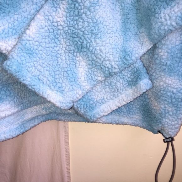 Victoria’s Secret PINK Sherpa Cowl Neck Pullover Sweater Retro Sky Blue - Picture 4 of 5